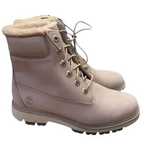 NEW Timberland Lucia Way Women's Lt Taupe Nubuck Leather Warmlined Boots 8